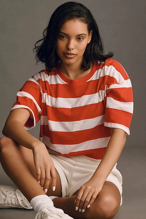 T.La Short-Sleeve Crop Crew Tee | Anthropologie (US)