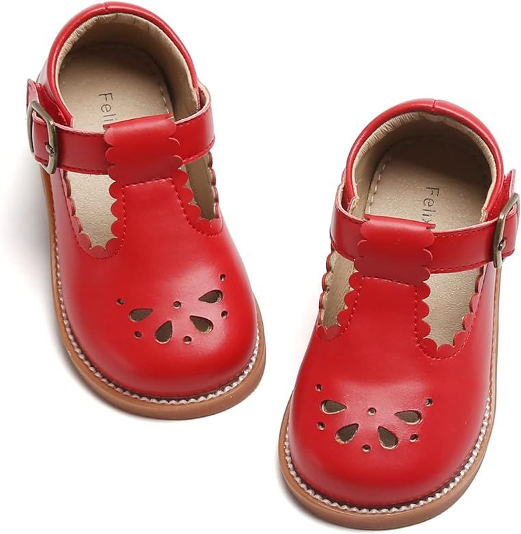 Felix & Flora Toddler Little Girl Mary Jane Dress Shoes - Ballet Flats for Girl Party School Shoe... | Amazon (US)