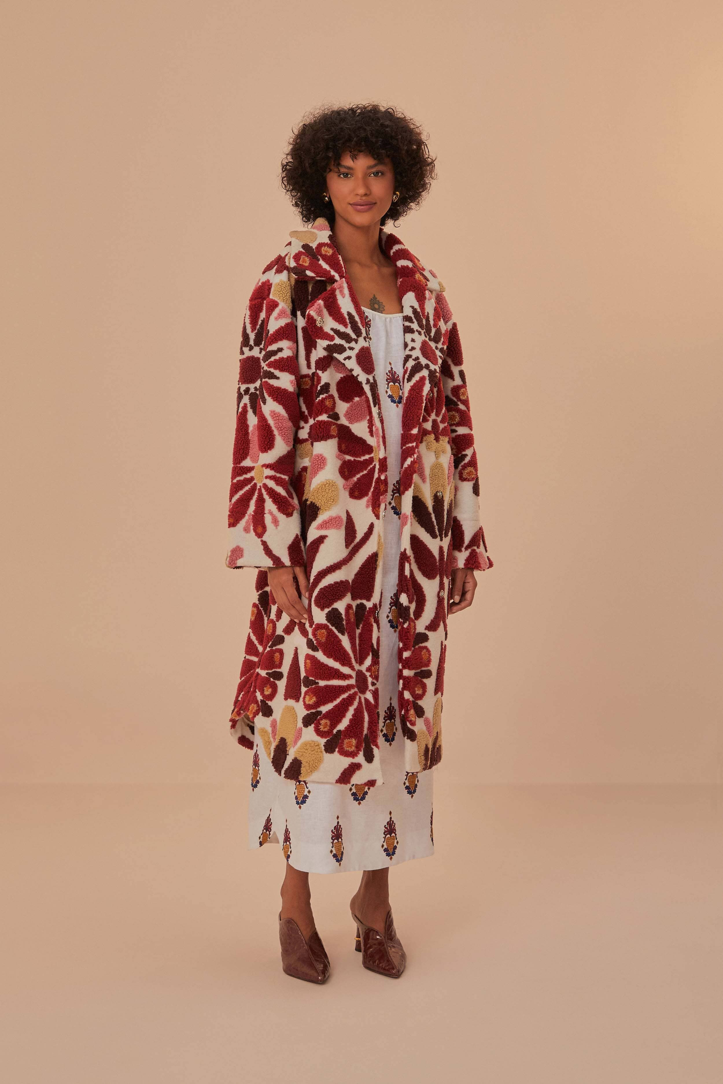 Ainika Flowers Fleece Coat | FarmRio (US)