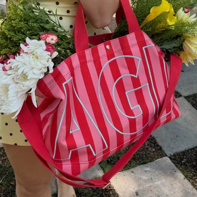 Striped Custom Alpha Tote - Custom Cabana | BaubleBar