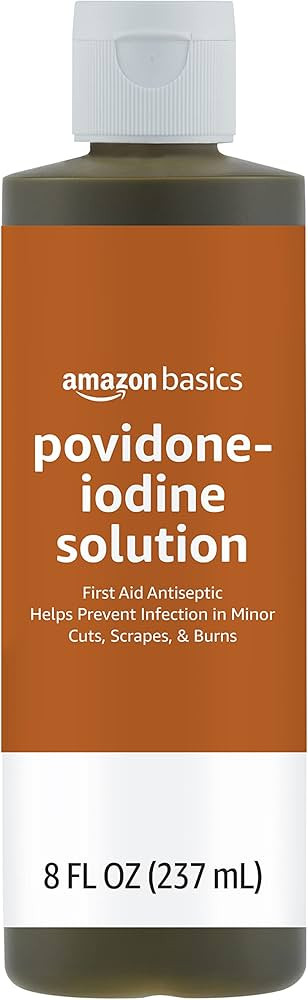 Amazon Basics First Aid Antiseptic, 10% Povidone Iodine Solution for Wound Cleaner and Infection ... | Amazon (US)