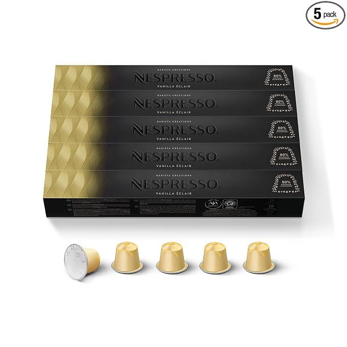 Nespresso Capsules OriginalLine, Vanilla Éclair, Mild Roast Espresso Coffee, 10 Count (Pack of 5... | Amazon (US)