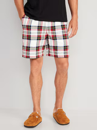 Matching Flannel Pajama Shorts for Men -- 7-inch inseam | Old Navy (US)