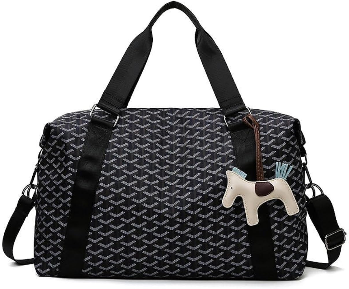 Sports Duffel Bag Travel Bag Weekender Bag Overnight Duffel Bag Gym Bag With Wet Pocket Black | Amazon (US)