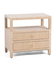 28x16x26 2 Drawer Raffia Side Table | Marshalls