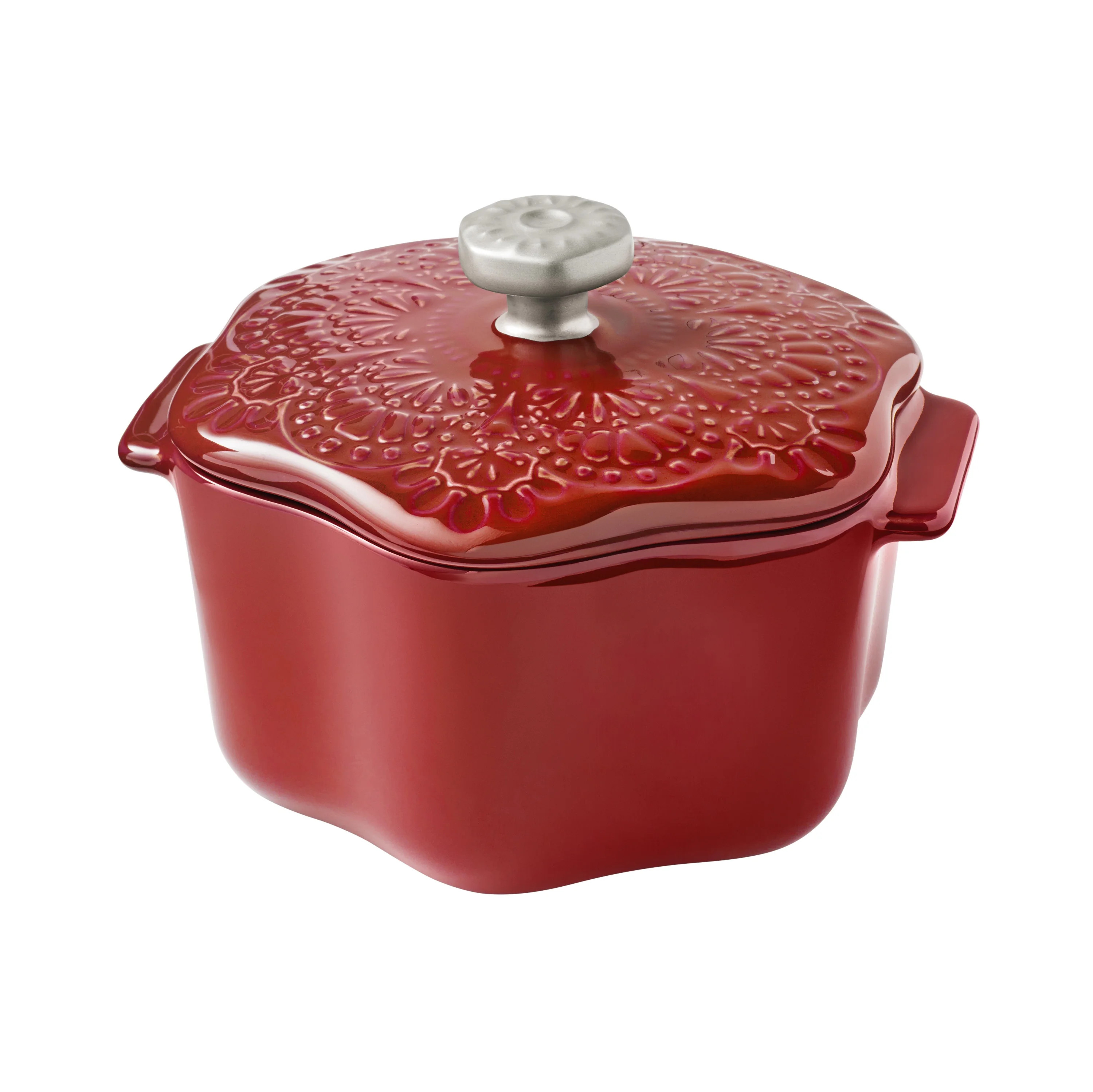 The Pioneer Woman Stoneware 2 Cup Snowflake Cocotte with Lid, Red - Walmart.com | Walmart (US)