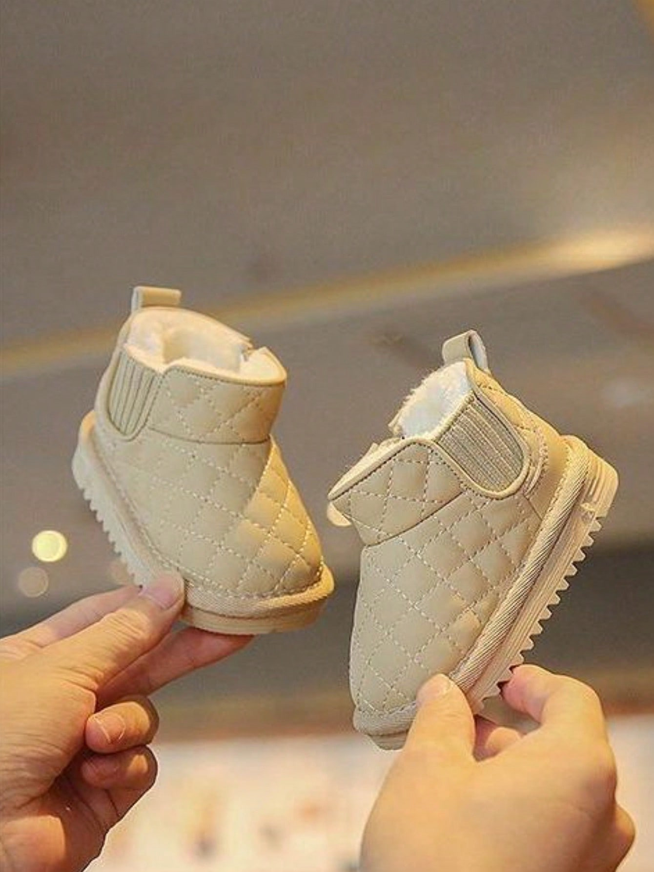 1pair Unisex Pu Leather Waterproof Anti-Slip Pull-On Flat Cute Casual Winter Snow Boots With Plus... | SHEIN