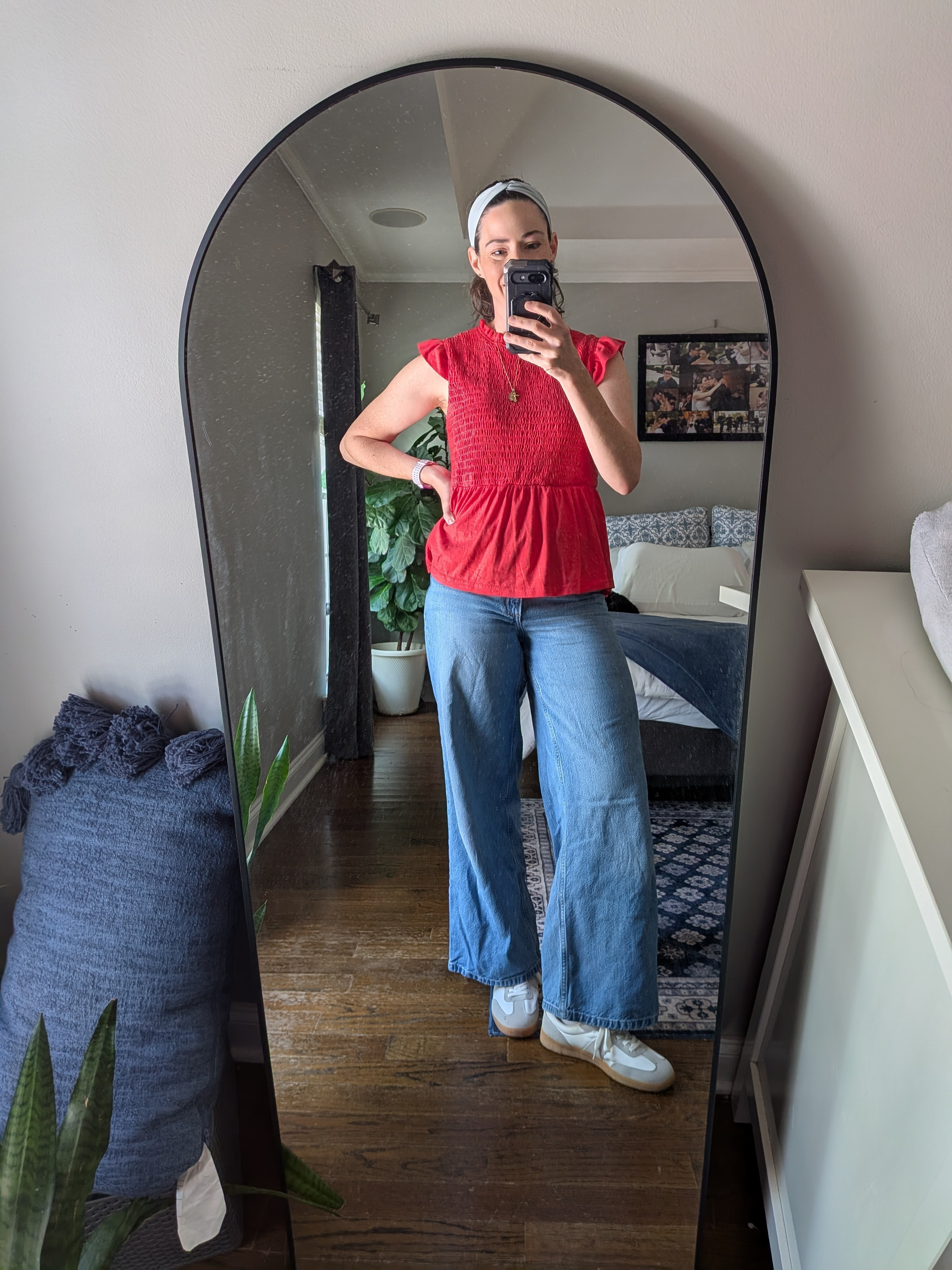 Feeling like spring in this cute baby doll shirt and wide leg jeans! I'm 5'9 ' and  155 lb wearing a size medium shirt size 8 pants.  #spring #mom #amazonfinds #amazonfashion 

#LTKmomlife #LTKootd #LTKTall