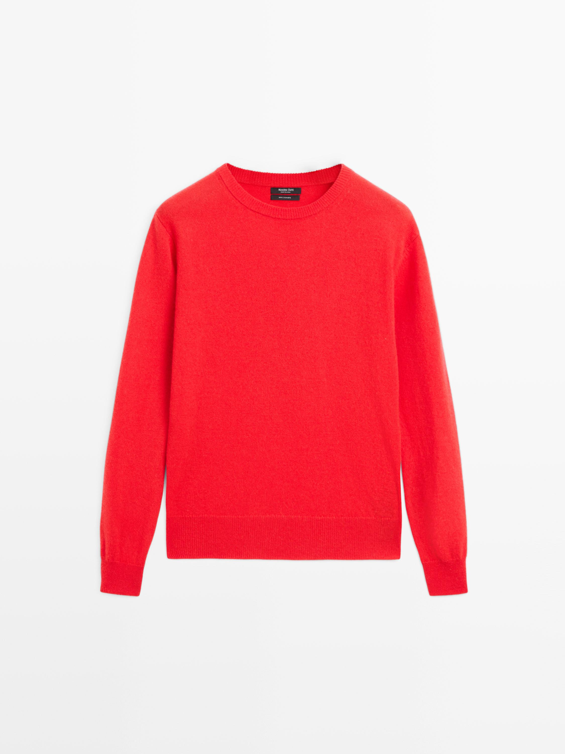 Cashmere knit sweater with a crew neck | Massimo Dutti UK