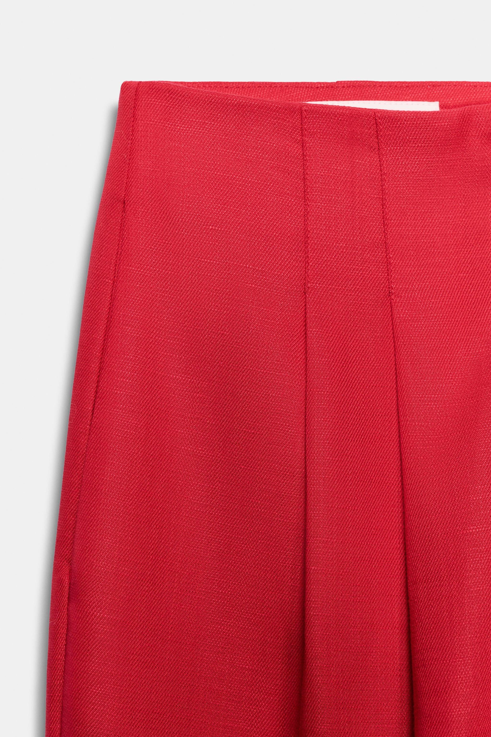LINEN STRAIGHT LEG PANTS | Zara US