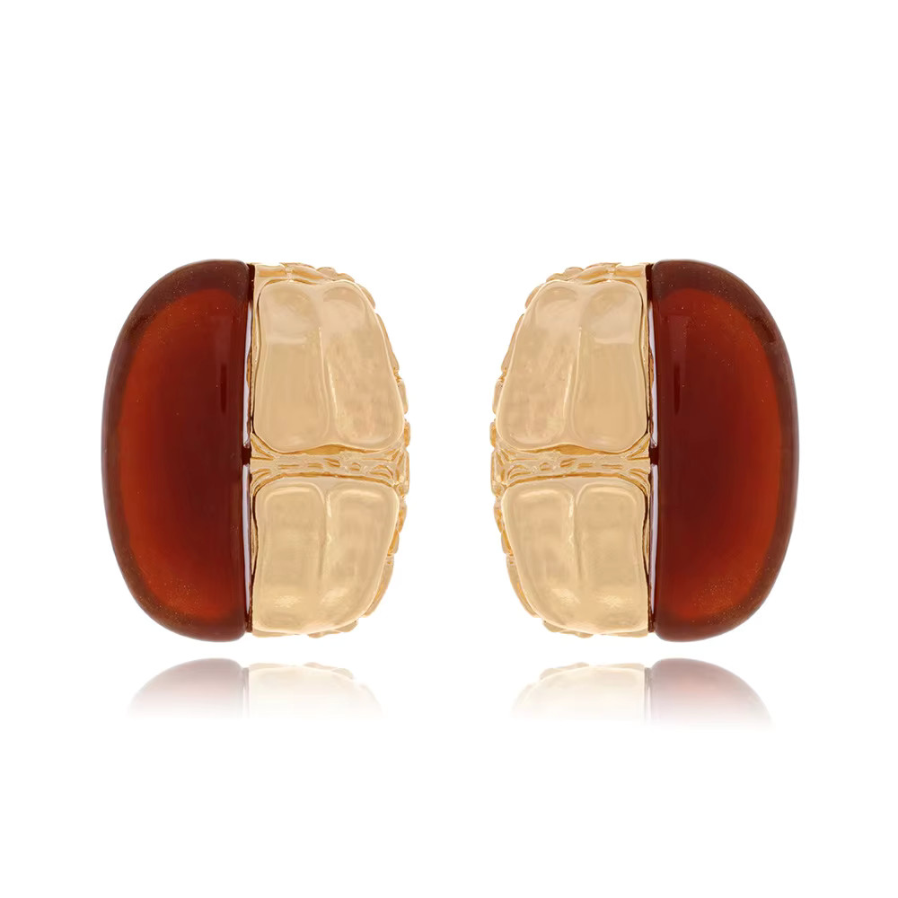 Retro Alloy Inlaid Amber Resin Splicing Women's European and American Fashion Geometric Texture M... | AliExpress (US)