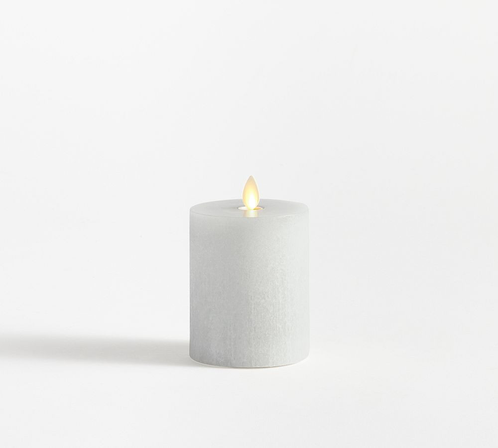 Premium Flickering Flameless Wax Pillar Candle - Salt Washed | Pottery Barn (US)
