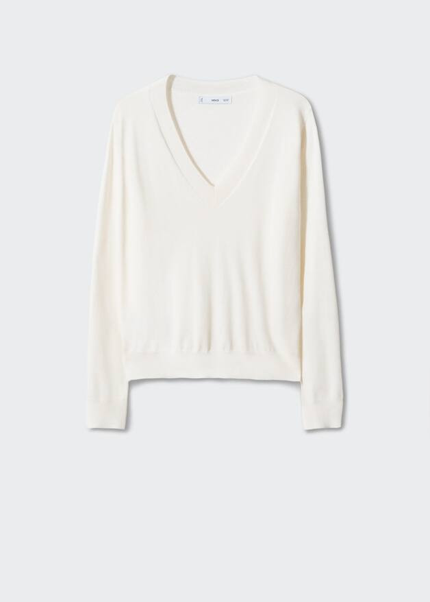 V-neck fine knit sweater -  Women | Mango United Kingdom | MANGO (UK)