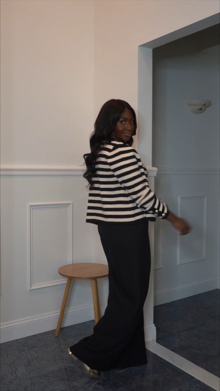 I really love all striped cardigans with gold buttons!
I’m wearing a size medium in this one.
My pants are a small.
My shoes are size 7.5, please size down (1/2 to a whole size down). These run really big and wide. I’m normally an 8 or 8.5 with wide feet 

#LTKVideo #LTKfindsunder50 #LTKstyletip