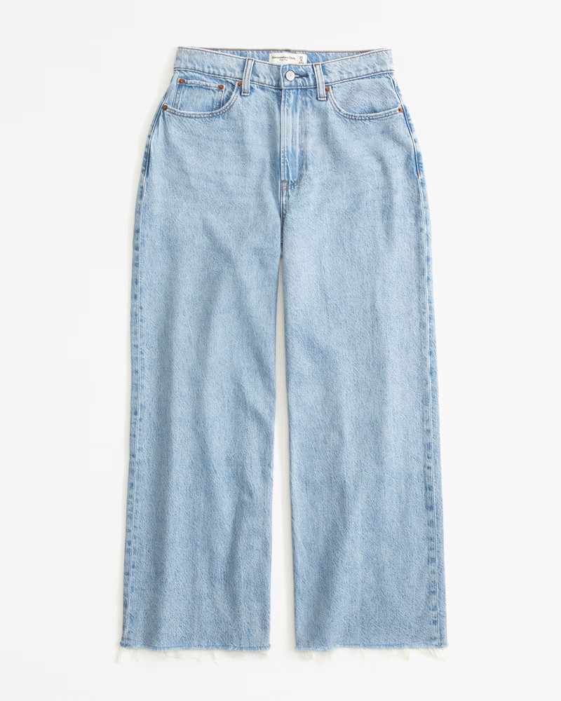 Curve Love High Rise Cropped Wide Leg Jean | Abercrombie & Fitch (US)