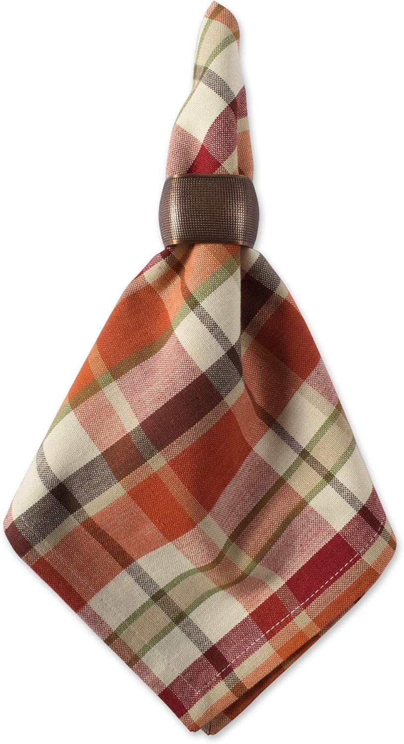 DII Thanksgiving & Fall Table Decoration Autumn Farmhouse Plaid, Napkin Set, 20x20, Pumpkin Spice... | Amazon (US)