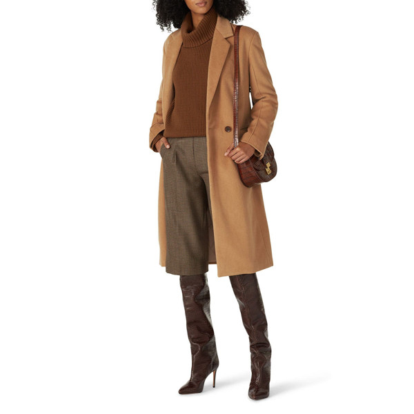 Derek Lam Collective Tailored Camel Coat brown | Rent the Runway