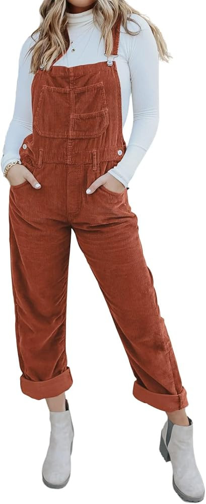 Onedreamer Womens Corduroy Overalls Adjustable Straps Baggy Bib Corduroy Jumpsuit Casual Corduroy... | Amazon (US)