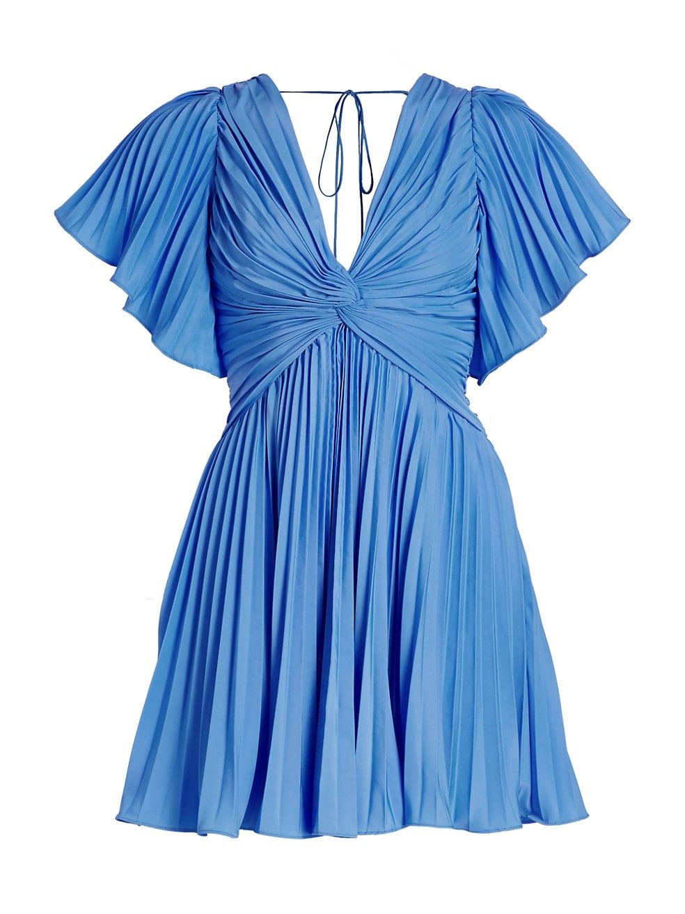 Tafetta Cape-Sleeve Pleated Minidress | Saks Fifth Avenue