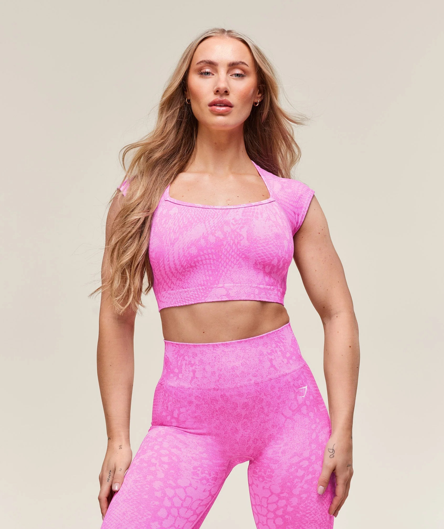 Adapt X Whitney Animal Seamless Crop Top | Gymshark US
