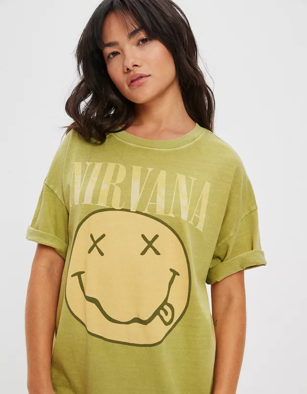 AE Oversized Nirvana Graphic Tee | American Eagle Outfitters (US & CA)