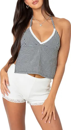 Charmaine Gingham Open Back Halter Top | Nordstrom