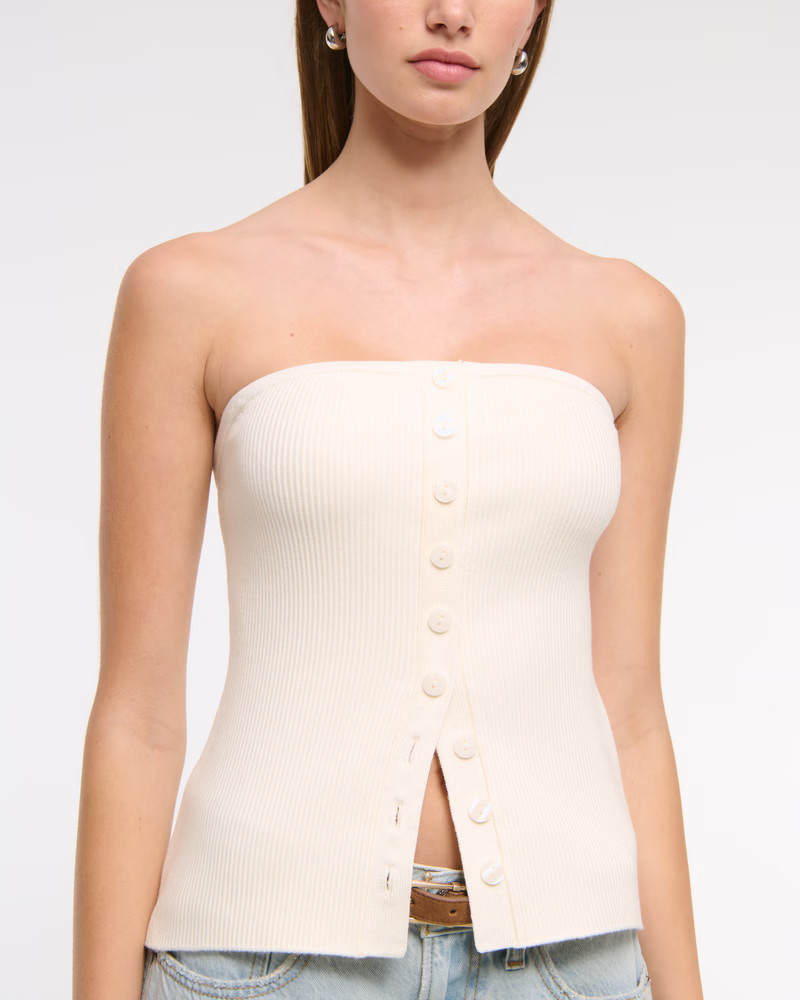 Women's Ottoman Button-Through Tube Top | Women's Tops | Abercrombie.com | Abercrombie & Fitch (US)