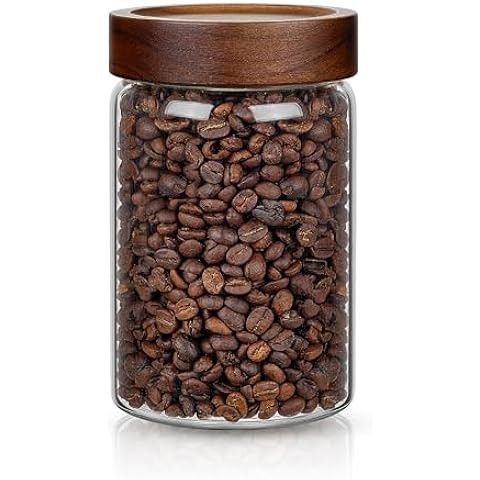 Labina Glass Storage Container Airtight Food Jars Kitchen Canister with Wood Lids, 33 Oz Wide Mou... | Amazon (US)