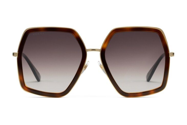 Oversize square-frame metal sunglasses | Gucci (US)