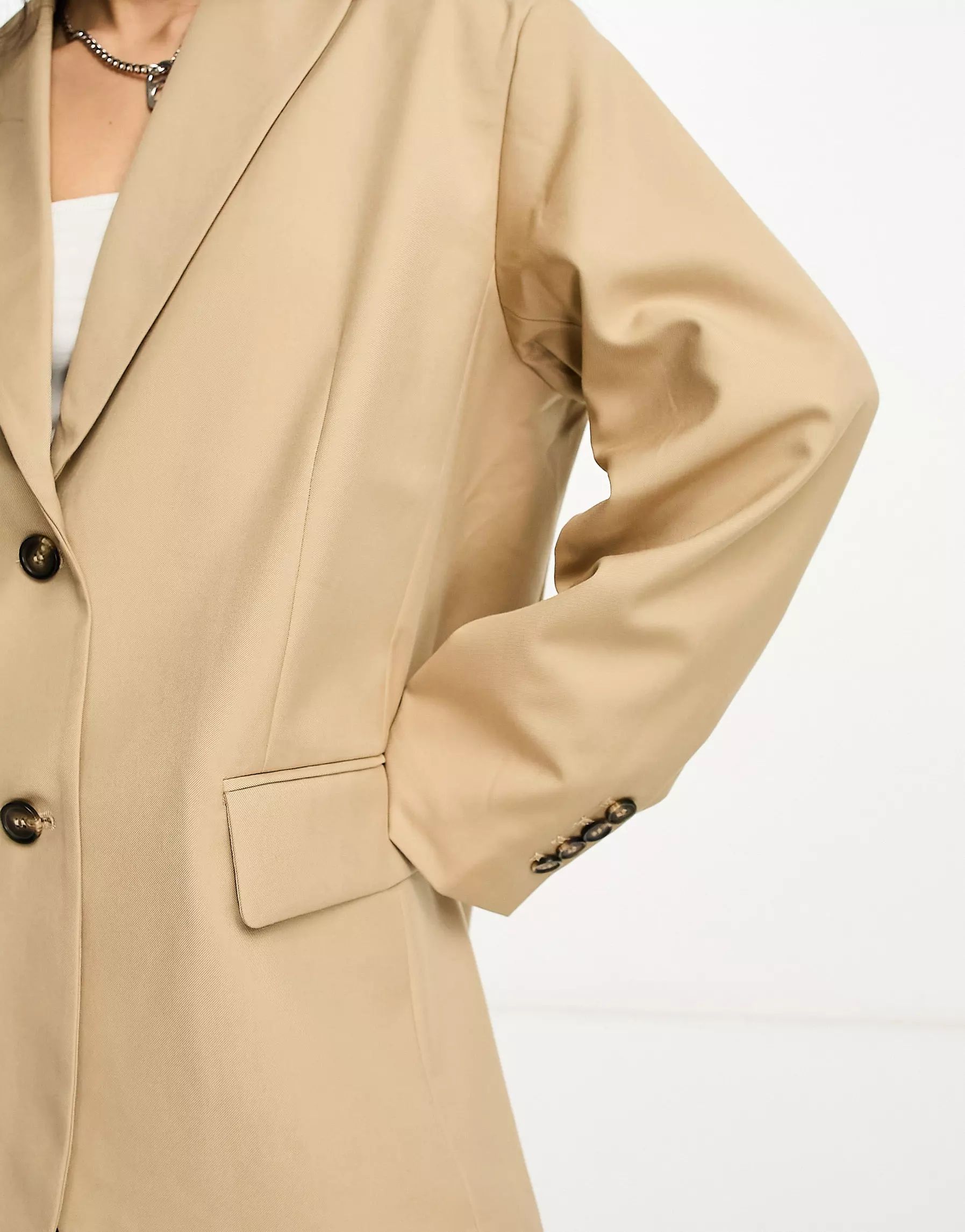Weekday Aiden co-ord oversized blazer in beige | ASOS (Global)