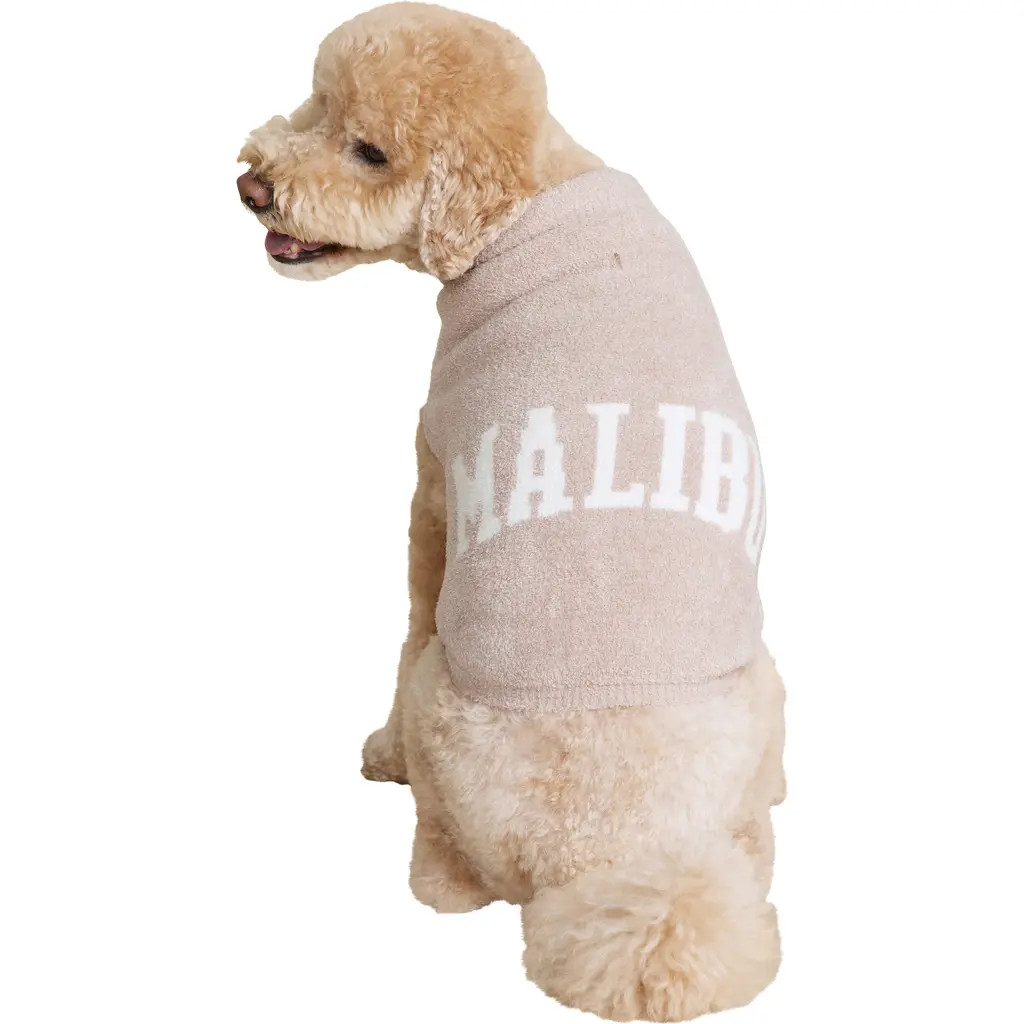 barefoot dreams CozyChic® Lite® Malibu Pet Sweater in Taupe-Cream at Nordstrom, Size Medium | Nordstrom