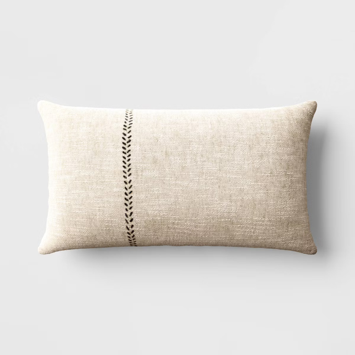 Oversized Stitched Lumbar Throw Pillow Neutral: Cotton-Linen Blend, Indoor - Threshold™ | Target