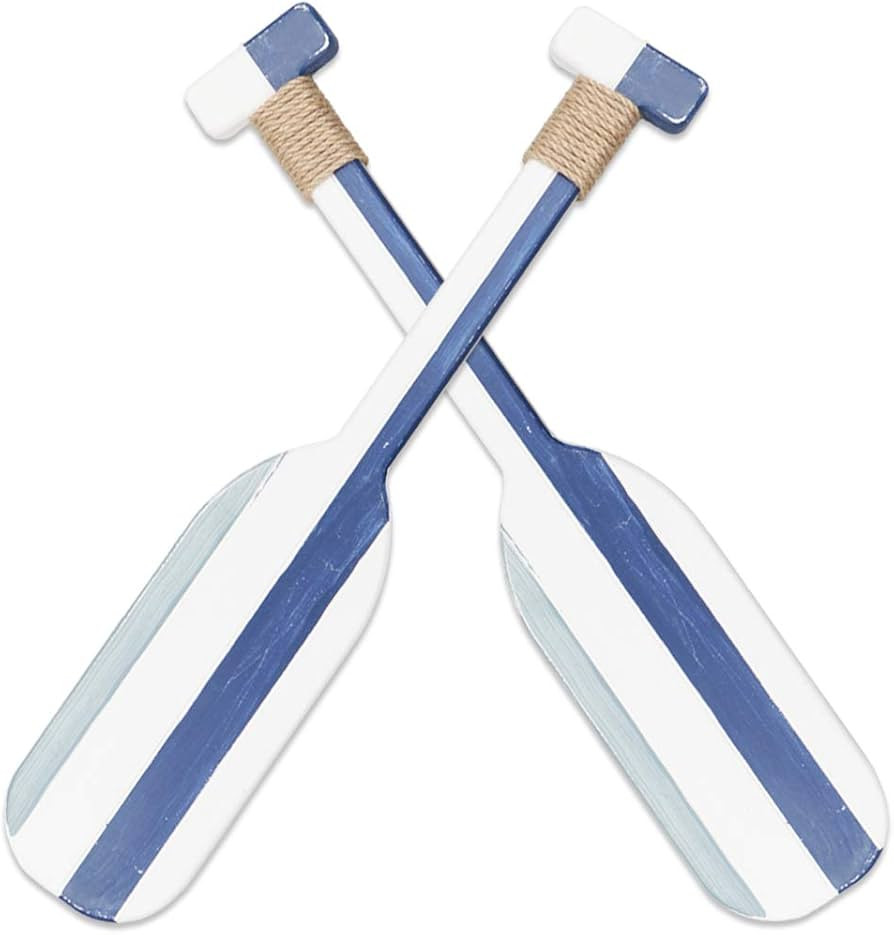 Meching 2 Pack 19.7 Inch Nautical Wooden Double Oar Decor with Rope Nautical Oar Paddles Wall Dec... | Amazon (US)