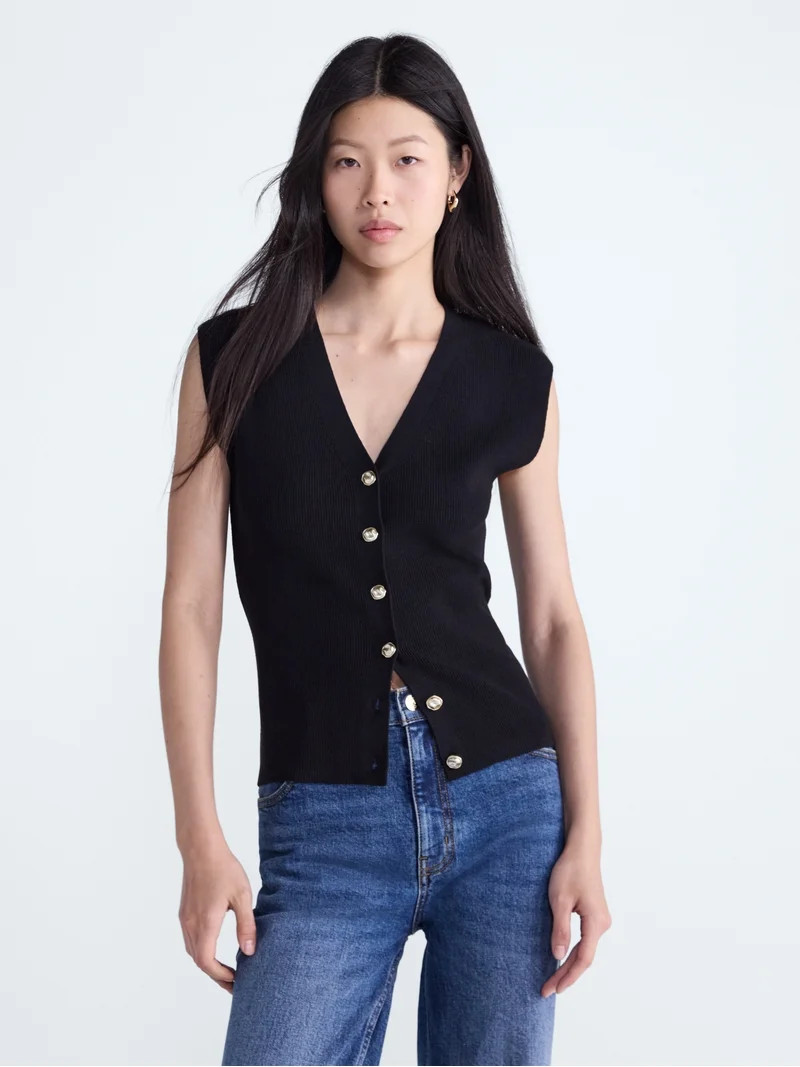 Scoop Women's V Neck Cardigan Sweater, Lightweight, Sizes XS-XXL | Walmart (US)