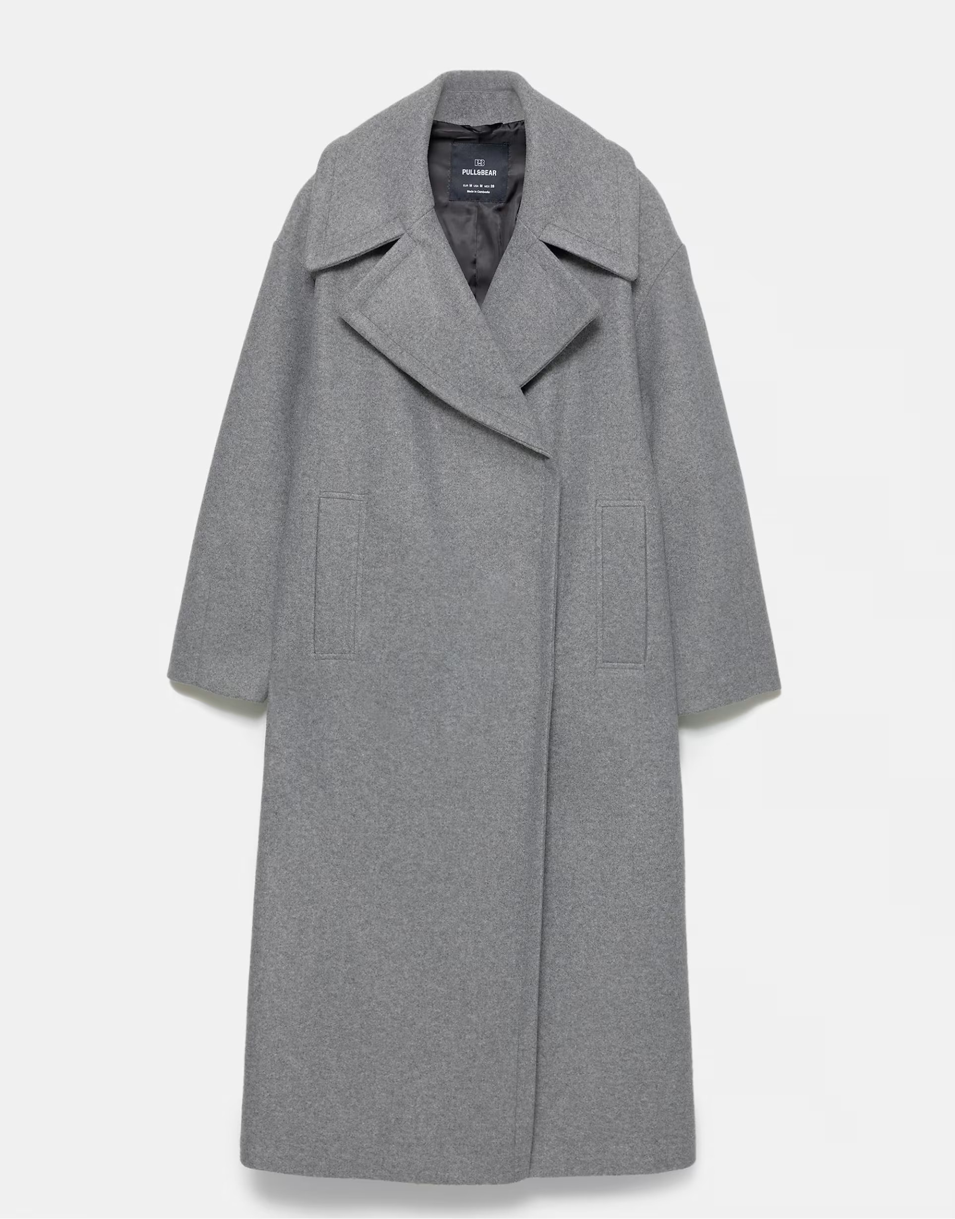 Pull&Bear Soft felt texture coat in grey marl | ASOS (Global)