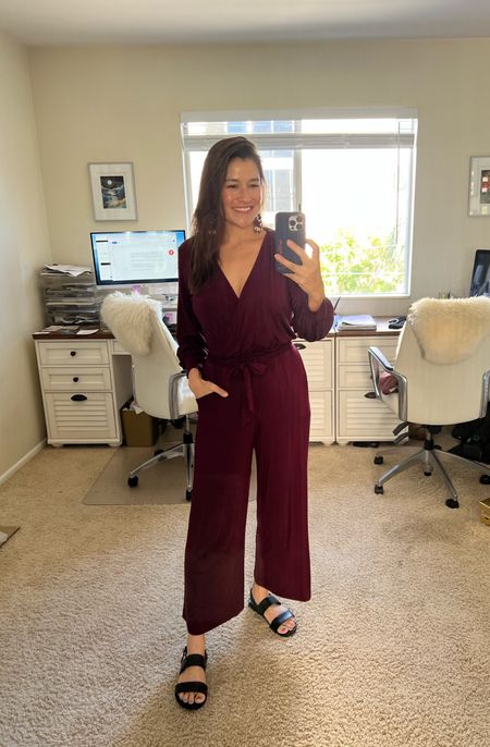 Jumpsuit from Amour Vert - great for work or you can pair with a belt for a holiday look #holidayoutfit #workwear #party #ad #fallinamour #amourvertpartner

#LTKHoliday #LTKSeasonal #LTKworkwear #LTKstyletip