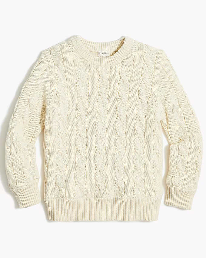 Boys' cable crewneck sweater | J.Crew Factory