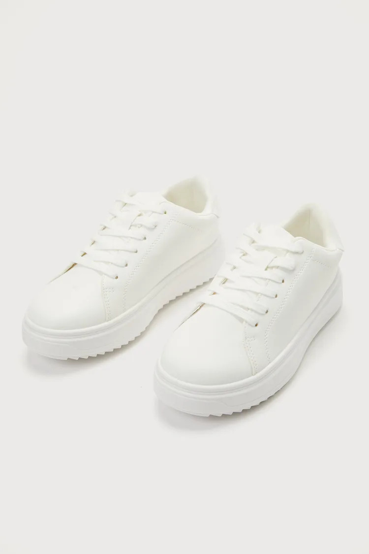 Jeena White Paris Lace-Up Sneakers | Lulus