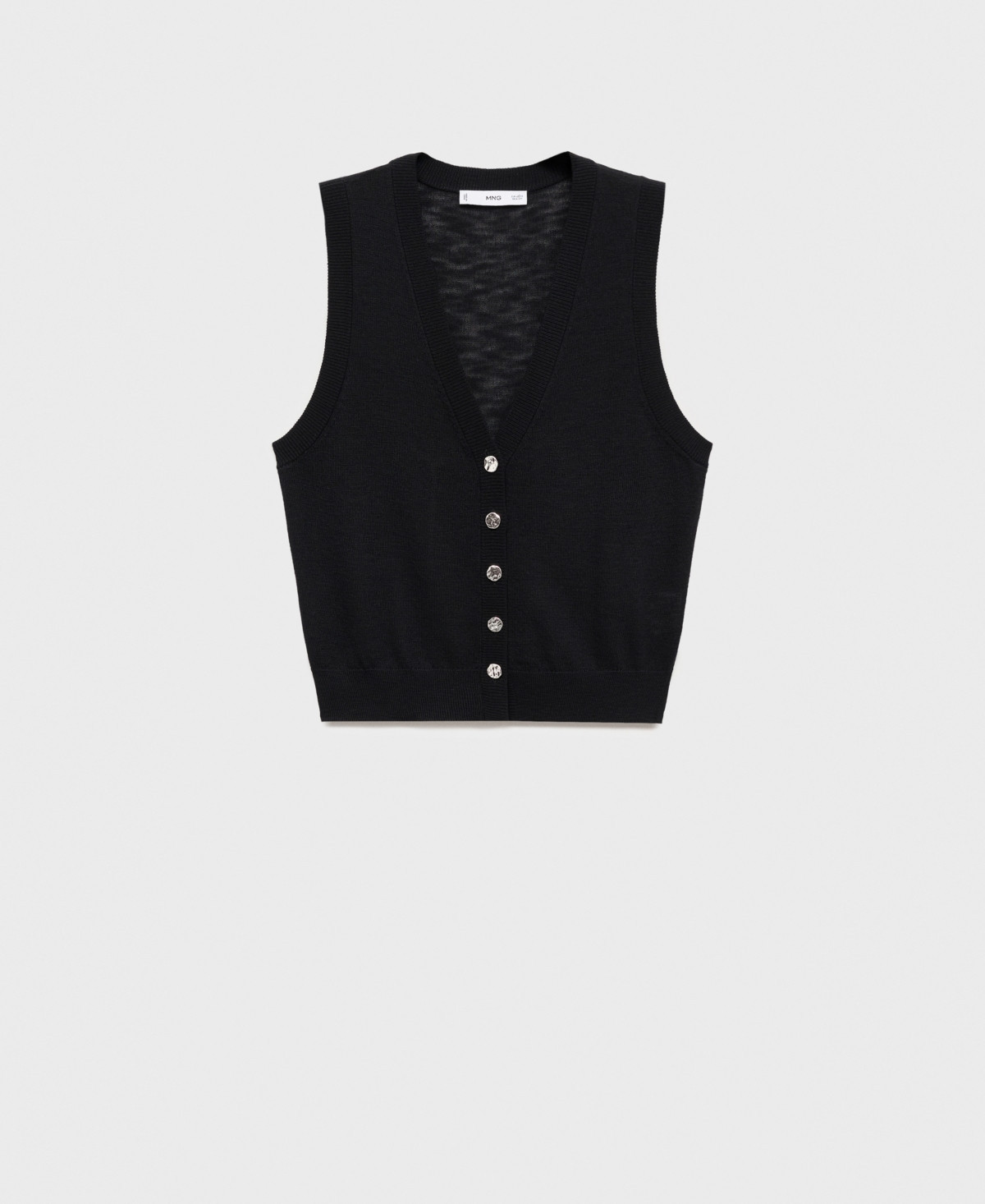 Mango Women's Fine Knit Buttoned Sweater Vest - Black | Macy's