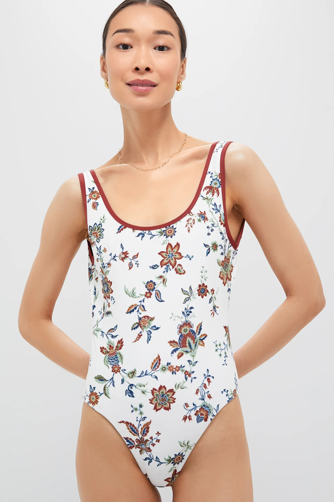 Terracotta Chintz Clemente One Piece Bathing Suit | Tuckernuck (US)