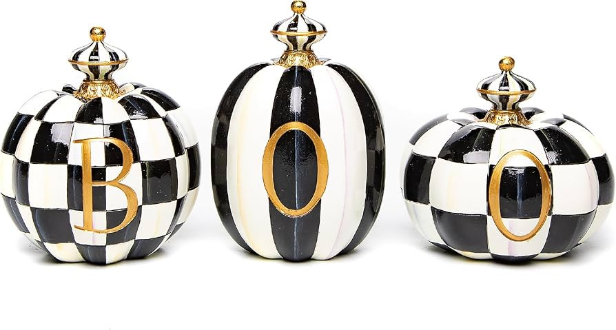 MACKENZIE-CHILDS “Boo” Resin Pumpkin Decor Set, Halloween Decor for Home Decoration, Set of 3 | Amazon (US)