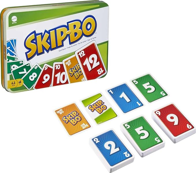 Mattel Games Skip-Bo Card Game in Storage & Travel Tin for Kids, Adults & Families, Color Blind A... | Amazon (US)