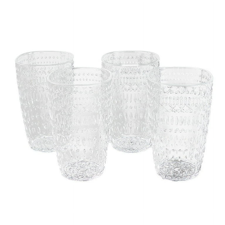 Tumbler Glass Set - Plastic Drinkware for Outdoor Use - Set of 4, Clear | Walmart (US)