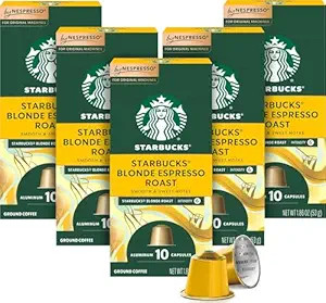 Starbucks by Nespresso Original Line Blonde Roast Espresso 50-count Espresso Pods | Amazon (US)