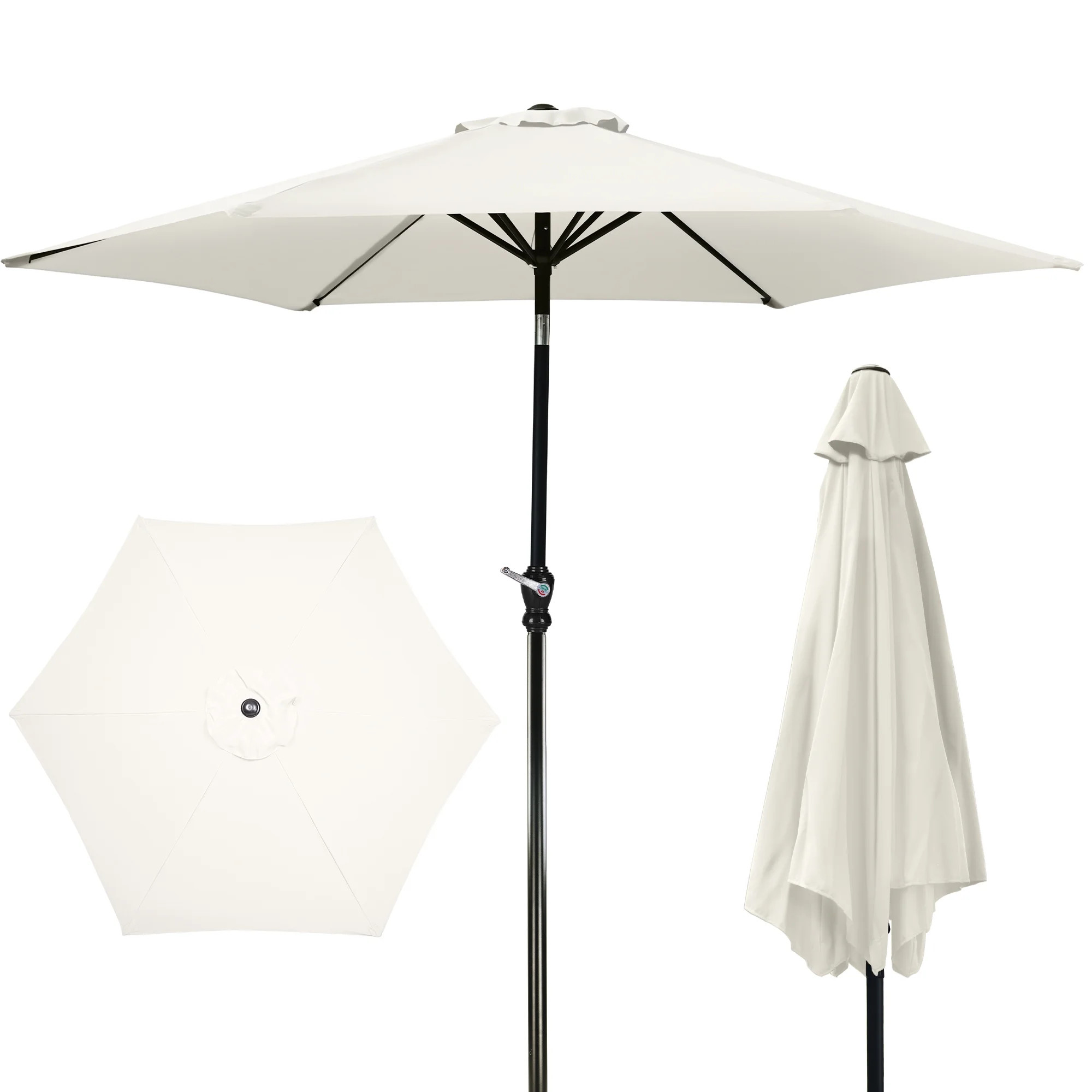 FlexWave 9-Foot Outdoor Patio Umbrella with Crank Lift & Tilt — UV-Protective Garden and Poolsi... | Walmart (US)