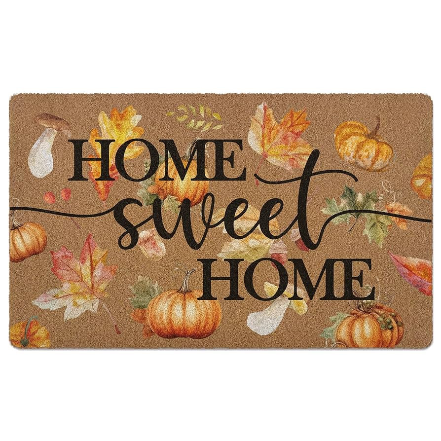 Fall Welcome Door Mat, Home Sweet Home Doormat, Fall Pumpkin Welcome Front Door Mat Indoor Outdoo... | Amazon (US)