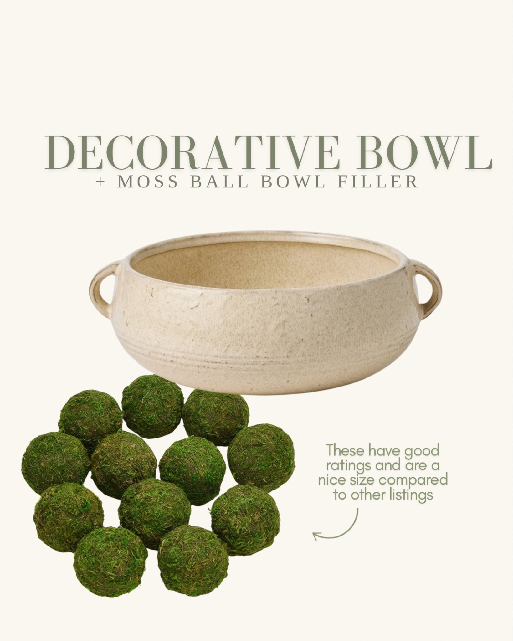 Modern organic bowl and moss balls bowl filler, Target find, studio McGee spring launch, Amazon home find, Homebyjulianne 

#LTKSeasonal #LTKHome #LTKFindsUnder50