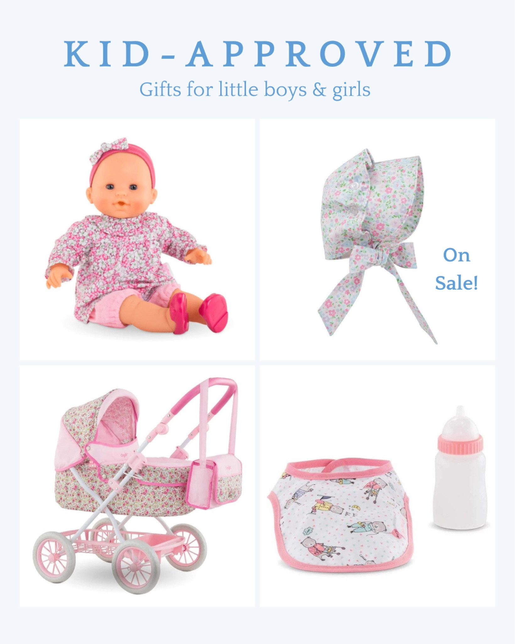 Kid-approved gifts for little boys and girls. This baby doll is my daughter’s favorite, she takes it everywhere! And the matching doll stroller is adorable. Linked some of our favorite doll accessories including a baby bonnet that is on sale. 

Gift ideas for girls, gift guide for girls, Christmas gifts for kids 

#LTKkids #LTKGiftGuide #LTKfindsunder100