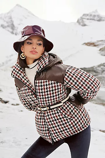 Bernardo Houndstooth Puffer Jacket | Anthropologie (US)