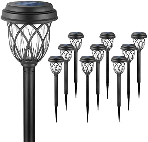 10 Pack Solar Lights Outdoor Garden Pathway Solar Powered Yard Lights for Walkway Sidewalk Driveway. | Amazon (US)